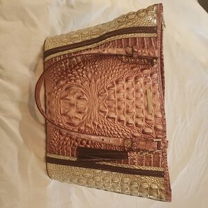 Brahmin Pink Cobra Mediym Asher Crocodile-Embossed Tote